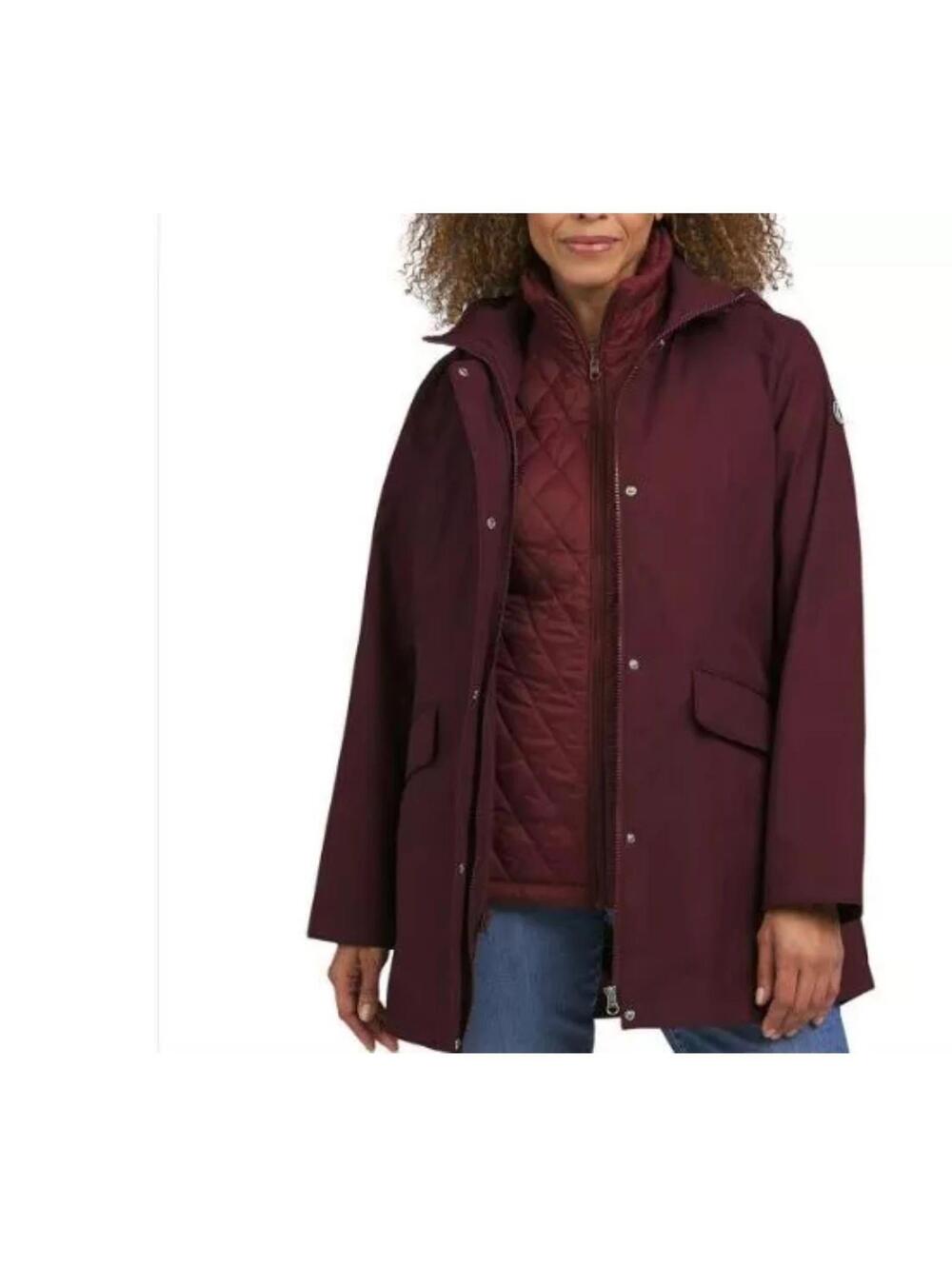 NWT Lands End Women's 3 in 1 Systems Jacket Small Deep Burgundy